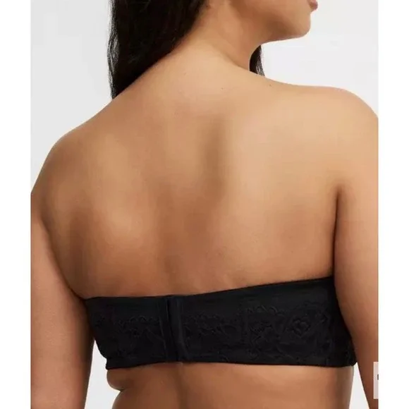 Torrid Bombshell Everyday Strapless Push-Up Bra Black Lace Trim 46DDD - Picture 3 of 13